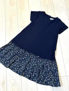【未使用】　半袖ワンピース　ネイビー　12Y 150cm