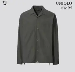 ユニクロ +J オーバーサイズシャツ ブルゾン スーピマコットン 緑 M