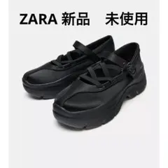 ZARA/サテン風ストラップ付きバレリーナシューズ