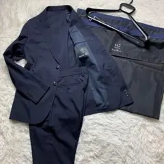 【美品】エディフィス トラベルスーツ ウインドウペン ネイビー M 薄手