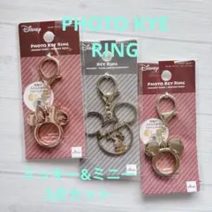 Disney ミッキー＆ミニー フォトキーホルダー 3個セット