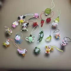 ディズニー風 ビーズストラップ 複数セット 動物・キャラクターなど。