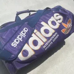 adidas アディダス　ヴィンテージ　ボストンバッグ　トレフォイル　大型　紫