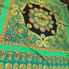 CELINE シルクスカーフ グリーン