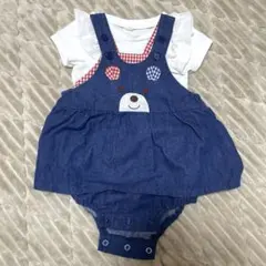 【ミキハウス】ホットビスケット ロンパース & 白Tシャツ セット 80cm