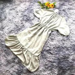 earth music&ecology【M相当】秋色グリーン ロング ワンピース