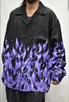 OPEN COLLAR SATIN SHIRT 'FLAMEのサムネイル