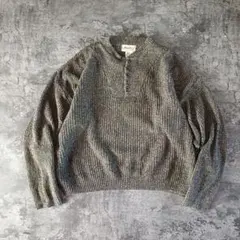 90s USA製 Eddie Bauerコットン ヘンリーネックニット