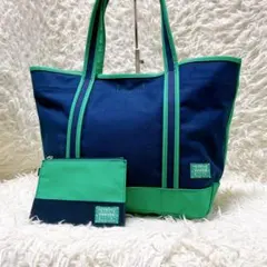 PORTER GIRL ボーイフレンド トートバッグ ポーチ付き ネイビー