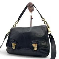 Coach Leather BLK Shoulder Bag 2way Y2k