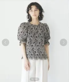 新品☆ ANAYI バイカラーペイズリーパフ　ブラウス/セオリー、23区、ロペ