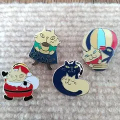 猫デザイン ピンバッジ 4個セット