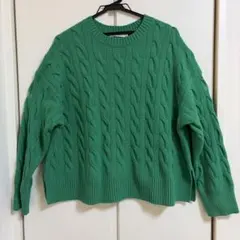 AMERICAN HOLIC アメリカンホリック ケーブルニット グリーン L