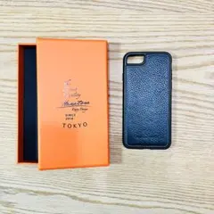 HANATORA iPhone7/8/SE2/SE3 スマホケース（黒・本革）