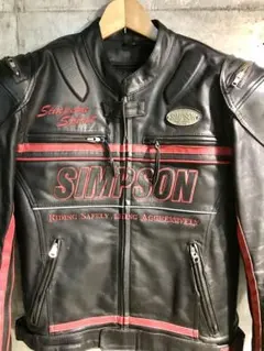 限定1点 正規品　高級SIMPSON ライディング　本革ジャケット　送料無料
