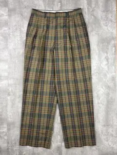90s PLAID WIDE SLACKS grunge y2k beigeのサムネイル