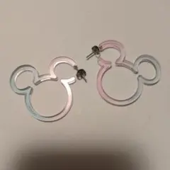 ミッキーマウス型クリアピアス