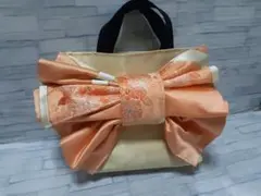 ハンドメイド帯リメイクバックトートバッグリボンNo.167