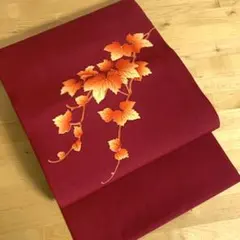 L*t様 K76⭐️正絹　９寸名古屋帯　植物紋様　逸品