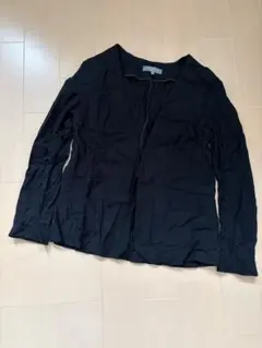 美品 ユナイテッドアローズ ノーカラージャケット 黒 ブラック 38 M