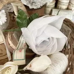 フランスアンティーク 布花 バラ 花冠 - メルカリ