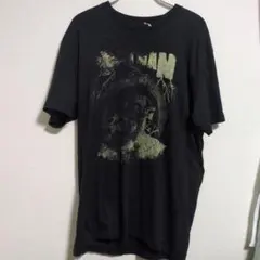 アイアンメイデン バンT タイダイ 墨黒 ボロ雰囲気系 古着 Tシャツ Lサイズ