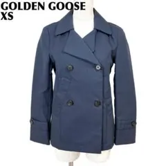 【美品】 GOLDEN GOOSE 長袖ダブルジャケット 襟着脱 XS ネイビーのサムネイル
