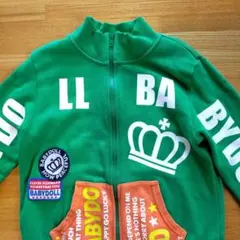 【訳あり】【130】BABYDOLL　ジップアップジャケット　コットン　グリーン