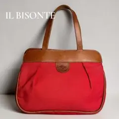 IL BISONTE イルビゾンテ ハンドバッグ キャンバス レッド ブラウンのサムネイル