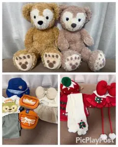 ダッフィ　シェリーメイ　ぬいぐるみ　服　衣装　クリスマス　リボン　靴　かばん