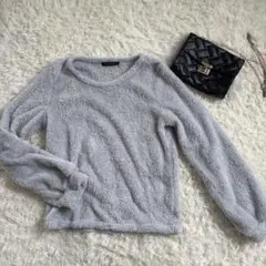 美品✨ニットセーター　M グレー　もこもこ　冬