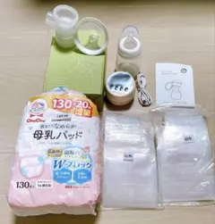 【美品】 電動母乳搾乳器 搾乳器 母乳パッド 母乳保存袋 保存袋