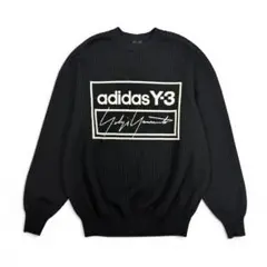 美品】Y-3 ヨウジヤマモト 19AW リブ編み ロゴセーター ブラック XSのサムネイル