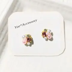 P-113　ハンドメイド☆ビジューピアス／イヤリング