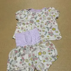 花柄ベビーパジャマ 80cm 上下セットのサムネイル