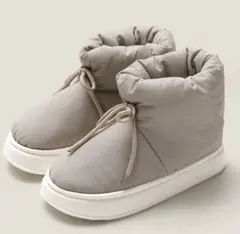 ベージュ スリム素材 ブーツタイプスニーカー　ルームシューズ　22.5cm