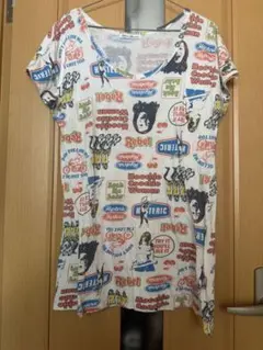 【雰囲気抜群❗️】 HYSTERIC GLAMOUR 総柄 白 Tシャツ Mサイズ 状態良好❗️】 HYSTERIC GLAMOUR 総柄 白 Tシャツ Mサイズ