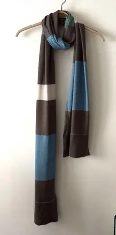 リネンシルク　ロングスカーフ　ブルーグレージュ