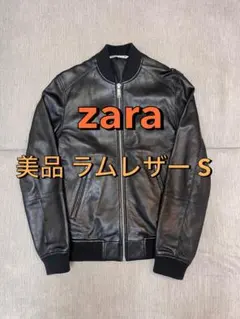 美品 ZARA MAN ラムスキン シングルライダース 肩キルティング 42 美品 ZARA MAN ラムスキン シングルライダース 肩キルティング