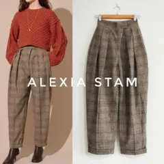 新品 ALEXIA STAM ツータックプレイド ワイドパンツ アリシアスタンのサムネイル