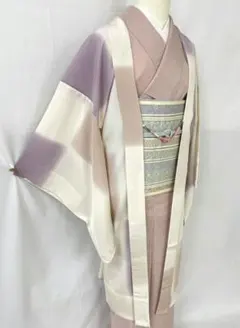 売約済み 新品未使用 正絹絽訪問着 金銀彩 モダン柄 夏着物 金華山輪