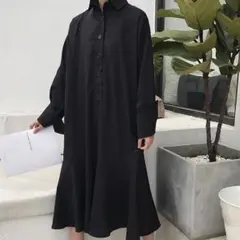 値下げ！新品！ブラック シャツ ロング ワンピース