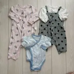 ユニクロ　GU カバーオール　ボディスーツ　ロンパース　70/80 3枚