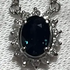 Pt850 プラチナ ネックレス　サファイア　1.07ct ダイヤ 0.21ctのサムネイル