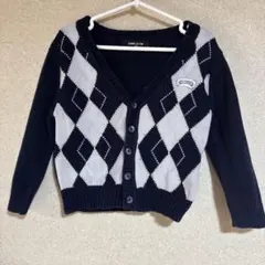 COMME CA ISM ダイヤモンド柄ニットカーディガン 90センチ