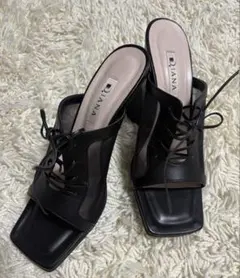 DIANA ダイアナ オープントゥ レースアップ ミュール　サンダル