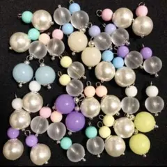 最終セール　ハンドメイドパーツ　ビーズ　チャーム　パステルカラー　ミルキー