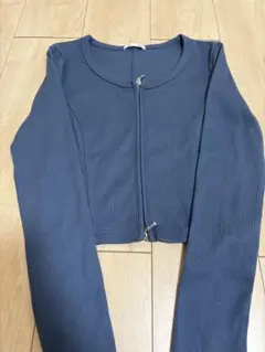 GU リブダブルジップカーディガン