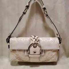 COACH コーチ ハンドバッグ ホワイト 白ベージュ ショルダーバッグ ポーチ
