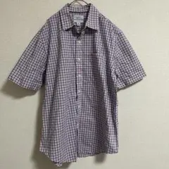 クロフトアンドバロー チェック シャツ ボタンダウン 半袖 M 桃 綿 日常のサムネイル